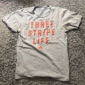 Adidas Three stripe life grey t-shirt size mens medium